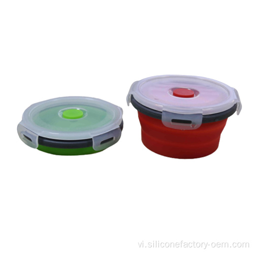 Silicone Hộ gia đình Hộp ăn trưa Gấp